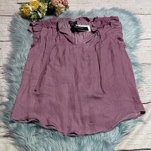 NWT Jones & Co. Mauve Ruffled Blouse sz M